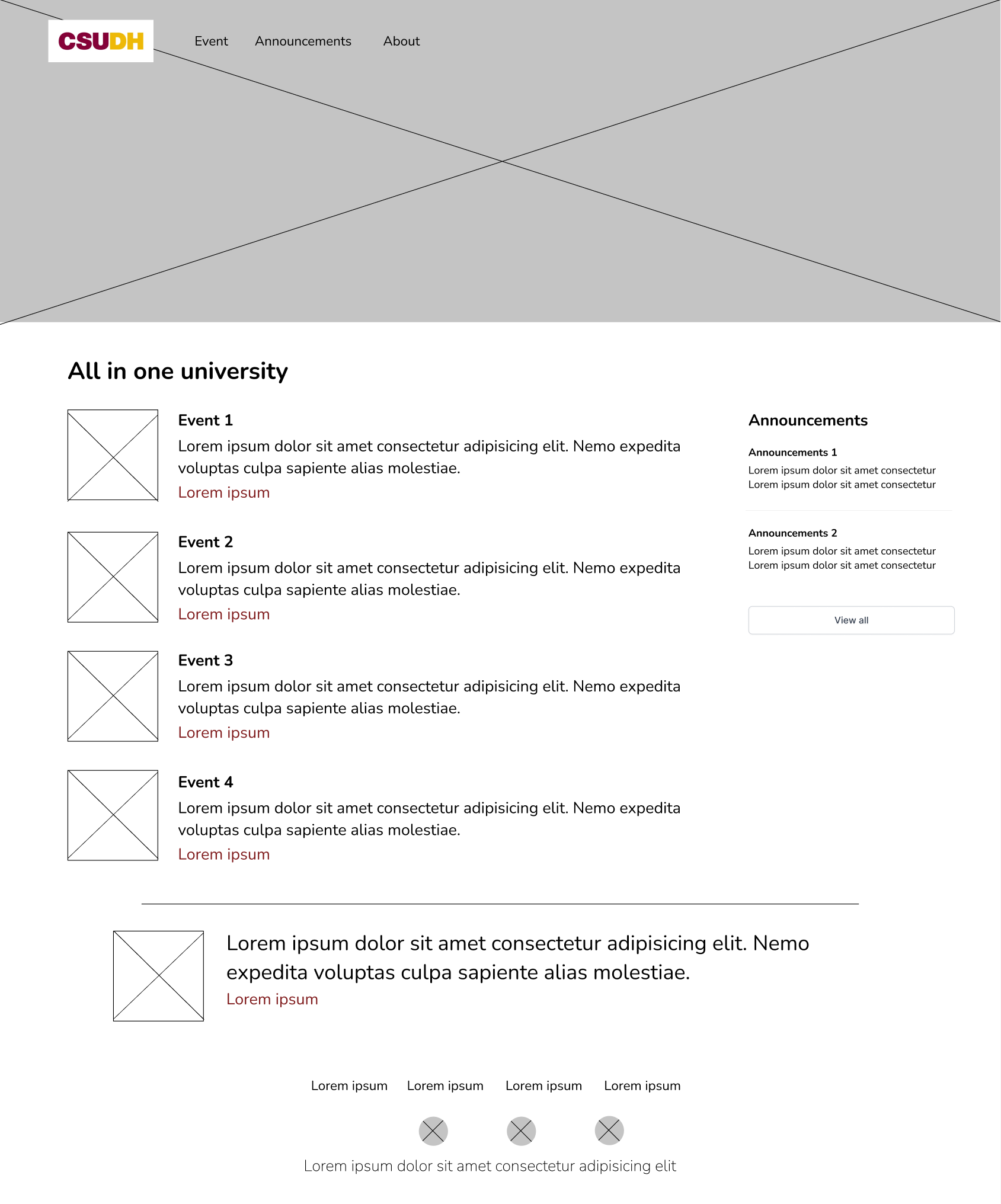 IEEE admin information architecture wireframe