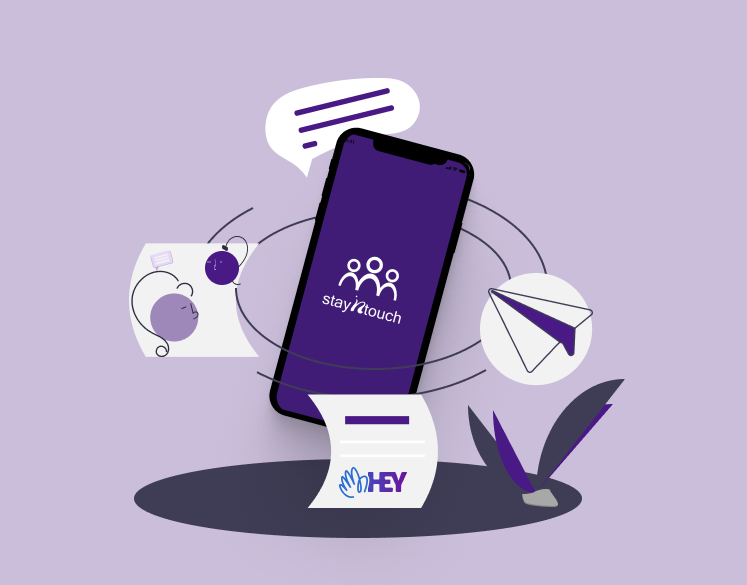 StayNTouch brand illustration with phone and community icons